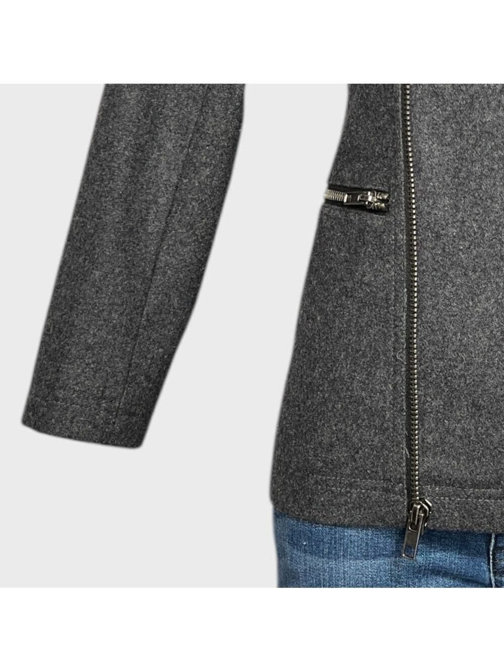 NEW Vans Womens XS PIKE Jacket Black Gray NWOT $128 Moto style Wool Punk Gothic - Picture 7 of 16